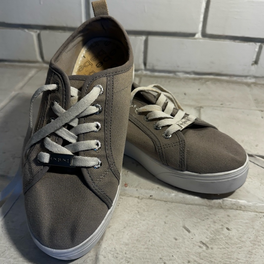Bebe Gray Destini Platform Sneakers Size 7.5